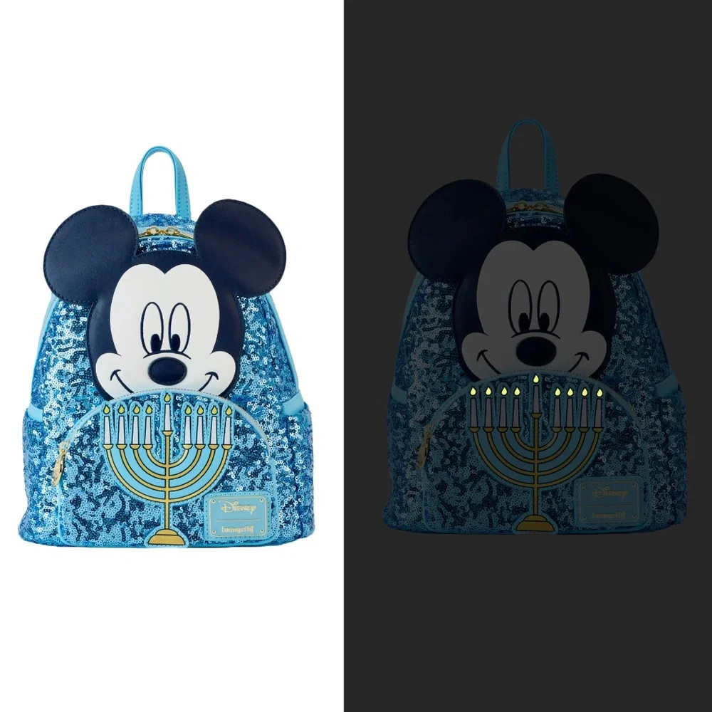 Loungefly Disney Mickey Happy Hanukkah Menorah Mini Backpack and Wallet